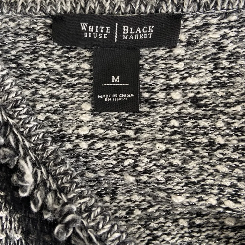 White House Black Market Jacket‎ Women’s Medium Black/White Full Zip Tweed.